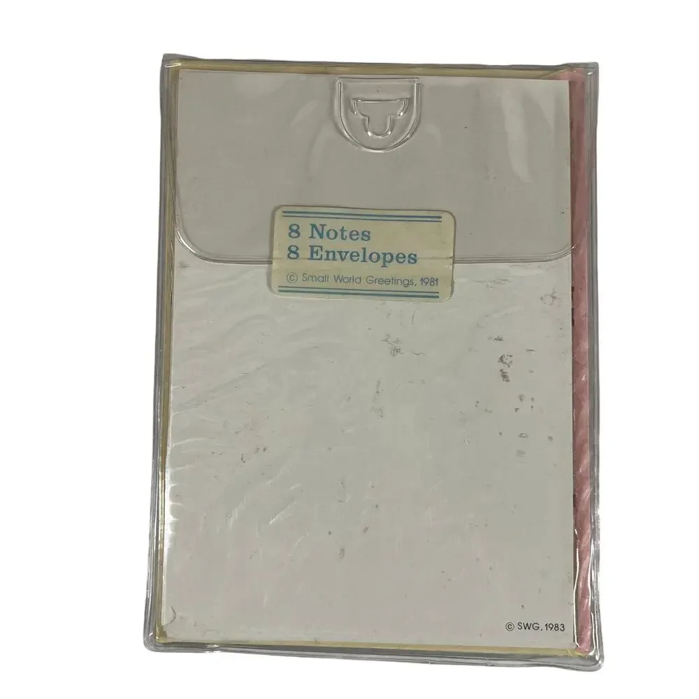 SMALL WORLD GREETINGS Teddy Bear Note Cards Envelopes Vintage 1980s Stationery